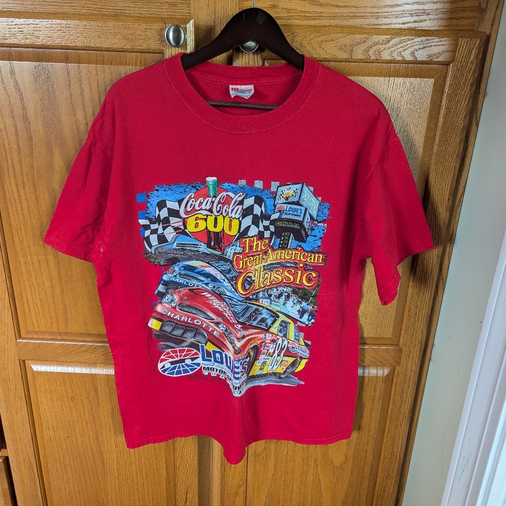 Vintage 2001 NASCAR t shirt red Men L Large the great American classics Lowe's C